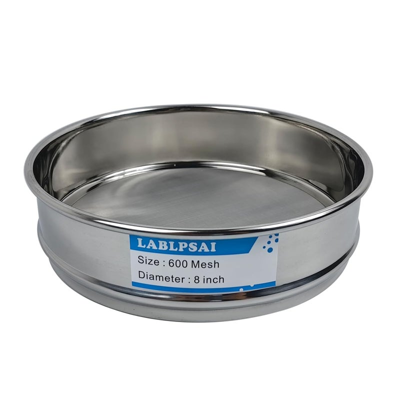 LABLPSAI 600 Mesh Lab Sieves 8" Diameter 304 Stainless Steel Wire Cloth Test Sieve for Industrial Laboratory Home - Image 1